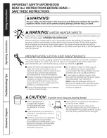 Preview for 2 page of GE GSC3500NWW Owner'S Manual