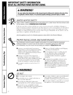 Предварительный просмотр 2 страницы GE GSD4300 Series Owner'S Manual