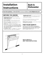 GE GSD6300J10WW Installation Instructions Manual предпросмотр