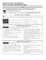 Preview for 2 page of GE GSE22ETHBWW Owner'S Manual And Installation Instructions