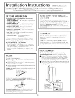 Preview for 10 page of GE GSE22ETHBWW Owner'S Manual And Installation Instructions