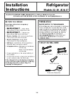 Preview for 16 page of GE GSF25KGW Owner'S Manual And Installation