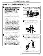 Preview for 22 page of GE GSF25KGW Owner'S Manual And Installation