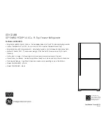 Preview for 2 page of GE GTH17JBB Dimensions And Installation Information