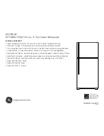 Preview for 2 page of GE GTH18CBCRCC Dimensions And Installation Information