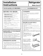 Preview for 13 page of GE GTH18DBRC0WW and Owner'S Manual And Installation Instructions