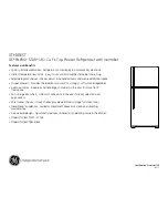 Preview for 2 page of GE GTH18ECT Dimensions And Installation Information