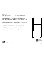 Preview for 2 page of GE GTH18FBT Dimensions And Installation Information