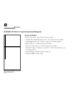 Preview for 2 page of GE GTH18JBR Specifications