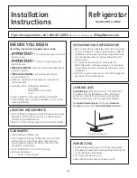 Preview for 8 page of GE GTR10GB Owners And Installation Manual