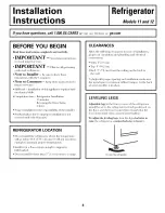 Preview for 8 page of GE GTS12BBPBLCC and Owner'S Manual And Installation Instructions