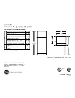 Предварительный просмотр 1 страницы GE GTS16DBELWW Dimensions And Installation Information