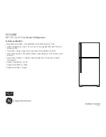 Предварительный просмотр 2 страницы GE GTS16DBELWW Dimensions And Installation Information