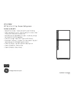 Preview for 2 page of GE GTS17JBWBB - 16.6 cu. Ft. Top-Freezer Refrirator Dimensions And Installation Information