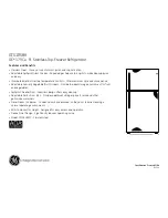 Preview for 2 page of GE GTS18SBXSS - 17.9 cu. Ft. Stainless Top-Freezer Refrirator Dimensions And Installation Information