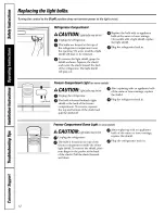 Preview for 12 page of GE GTS22JBPARCC and Owner'S Manual And Installation Instructions