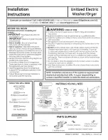 GE GTUN275EM0WW Installation Instructions Manual предпросмотр