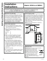 Предварительный просмотр 10 страницы GE GVS04 Owner'S Manual & Installation Instructions