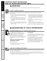 Preview for 2 page of GE GXS05WLS Owner'S Manual And Installation