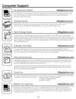 Preview for 72 page of GE GXSF30V Owner'S Manual And Installation Instructions