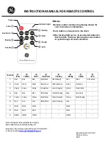 Preview for 1 page of GE HC-TX20 Instruction Manual