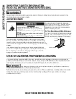 Preview for 2 page of GE Hotpoint RB525DHBB Owner'S Manual