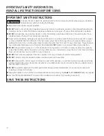 Preview for 2 page of GE HTW240 Owner'S Manual & Installation Instructions