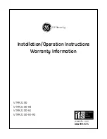 Preview for 1 page of GE ifs VTPR2100 Installation/Operation Instructions Warranty Information