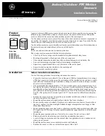 Preview for 1 page of GE INDOOR/OUTDOOR PIR MOTION SENSORS 60-639-43-EUR Installation Instructions Manual