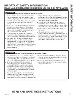 Preview for 5 page of GE JB256 series Owner'S Manual