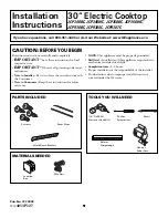 Preview for 1 page of GE JCP340BC Installation Instructions Manual