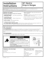 GE JD630DF1WW Installation Instructions Manual предпросмотр