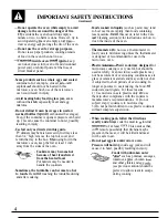 Предварительный просмотр 4 страницы GE JE1240 Use And Care & Cooking Manual