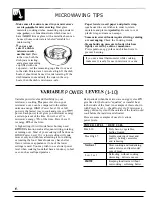 Preview for 6 page of GE JE1240 Use And Care & Cooking Manual