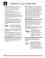 Preview for 4 page of GE JE1240L Use And Care & Cooking Manual