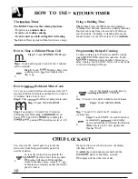 Предварительный просмотр 10 страницы GE JEM25 Use And Care & Cooking Manual