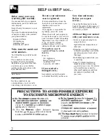 Preview for 2 page of GE JES1133 Use And Care & Cooking Manual