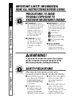 Preview for 2 page of GE JES1855P Owner'S Manual