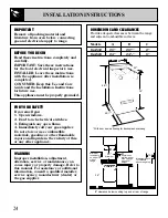 Предварительный просмотр 24 страницы GE JGAS02 Use And Care & Installation Manual