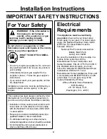 Preview for 2 page of GE JGP628BEC Installation Instructions Manual