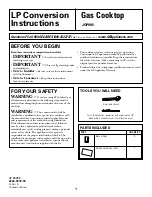 GE JGP985BEJBB Conversion Instructions preview