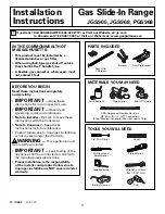 GE JGS905BEKBB Installation Instructions Manual preview