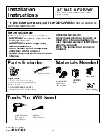 Preview for 1 page of GE JKP15 Series Installation Instructions Manual