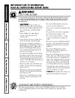 Предварительный просмотр 4 страницы GE JKP85 Series Owner'S Manual