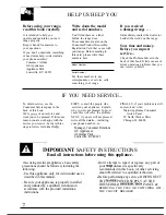 Preview for 2 page of GE JMS1OGR Use And Care Manual