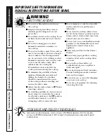 Предварительный просмотр 4 страницы GE JP202 Owner'S Manual & Installation Instructions