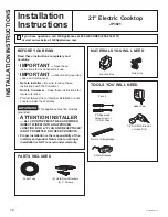 Preview for 12 page of GE JP3021 Owner'S Manual And Installation Instructions