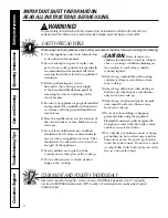 Preview for 2 page of GE JP626WFWW Owner'S Manual & Installation Instructions