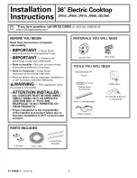 Preview for 1 page of GE JP960 Installation Instructions Manual