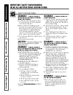 Предварительный просмотр 2 страницы GE JP989SKSS Owner'S Manual & Installation Instructions